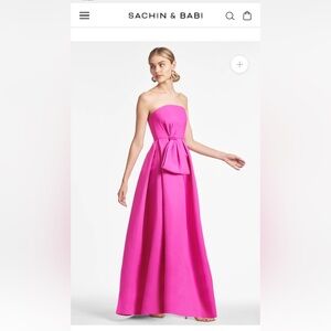 Sachin + Babi  Ainsley Gown -strapless size 4, hot pink